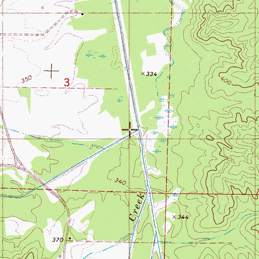 Topographic Map of West Cypress Creek, MS