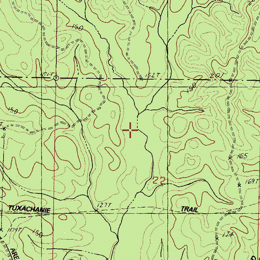 Topographic Map of West Rattlesnake Branch, MS