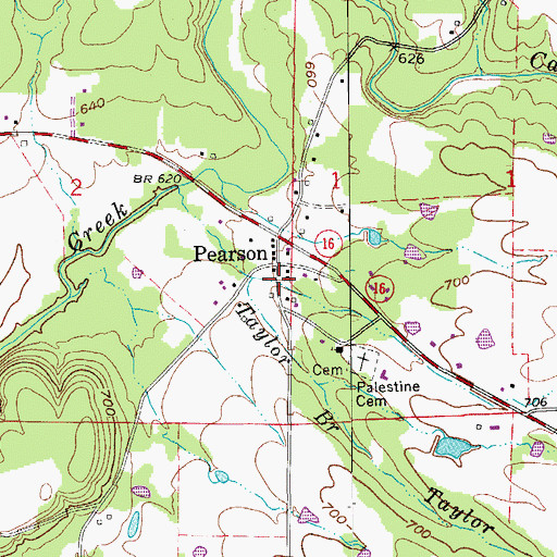 Topographic Map of Pearson School (historical), AR