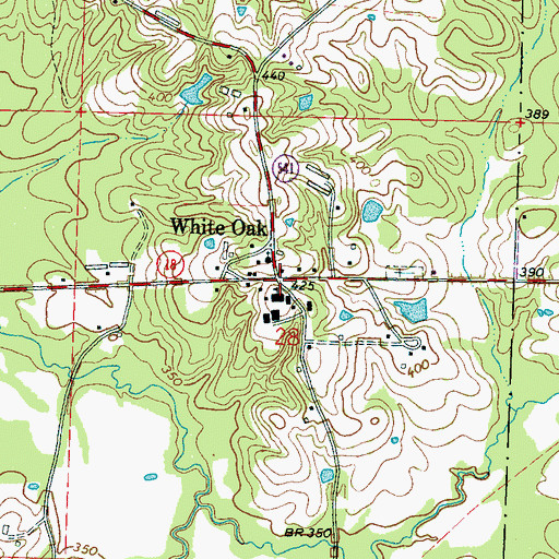 Topographic Map of White Oak, MS