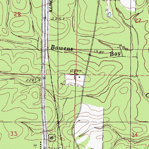 Topographic Map of Whites School, MS