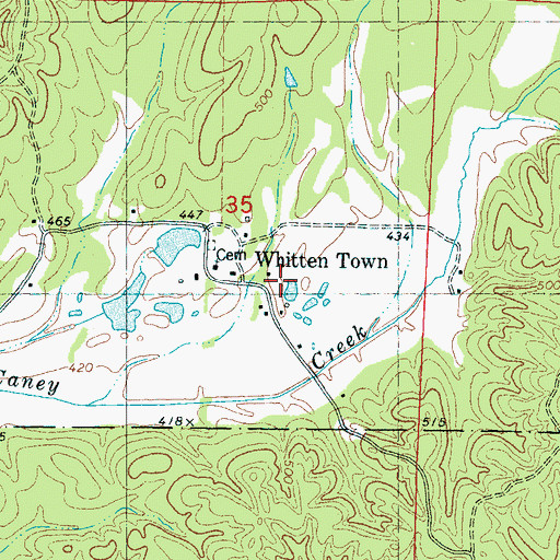 Topographic Map of Whitten Town, MS