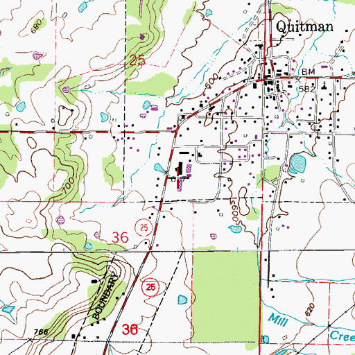 Topographic Map of Quitman Elementary School, AR