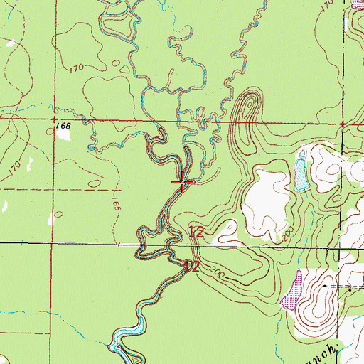 Topographic Map of Wildcat Creek, MS