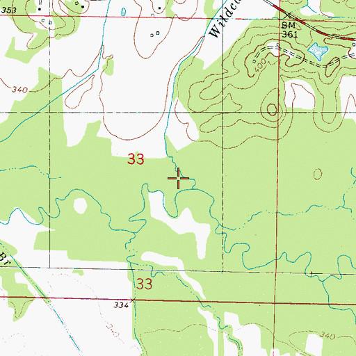 Topographic Map of Wildcat Creek, MS