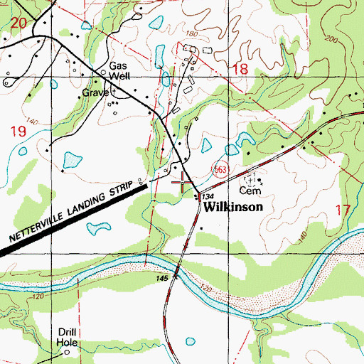 Topographic Map of Wilkinson, MS