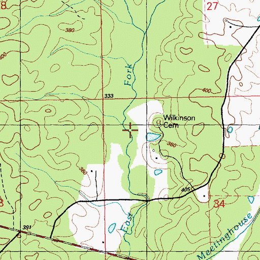 Topographic Map of Wilkinson Cemetery, MS