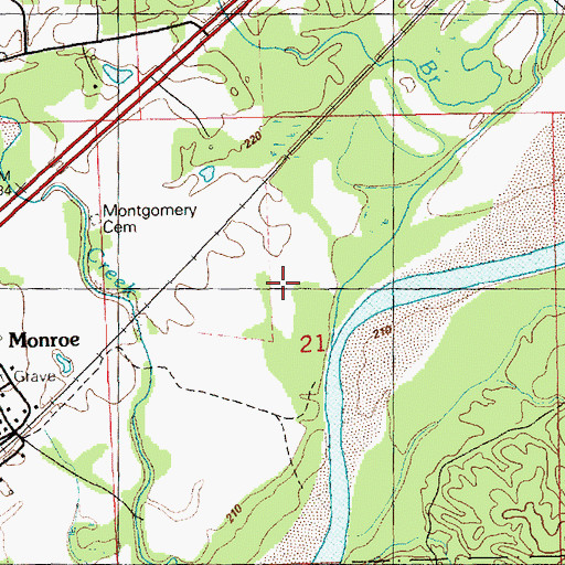 Topographic Map of Willis Branch, MS