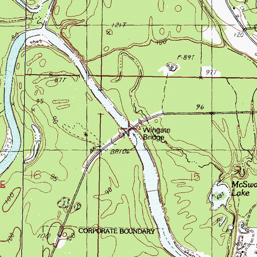 Topographic Map of Wingate Bridge, MS