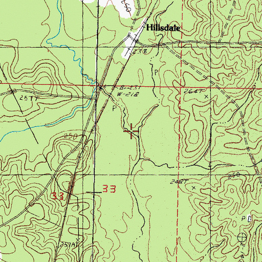 Topographic Map of Wolf Creek, MS