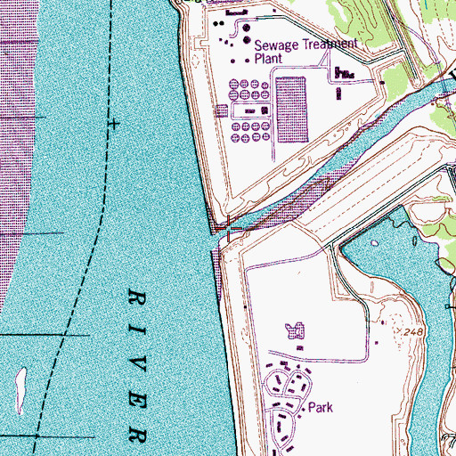 Topographic Map of Wolf River, TN