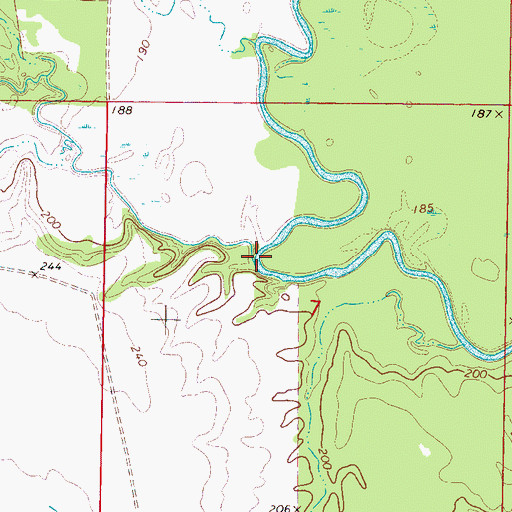 Topographic Map of Yellow Creek, MS