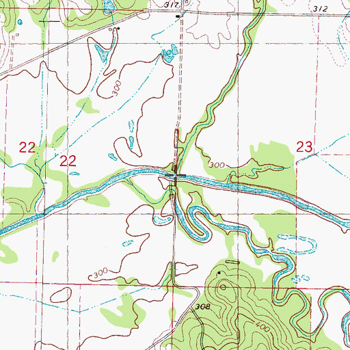 Topographic Map of Yellow Leaf Creek, MS