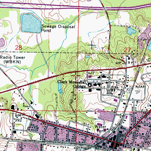 Topographic Map of WMYQ-AM (Newton), MS