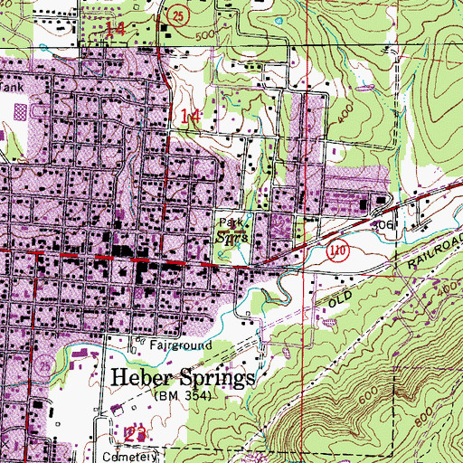 Topographic Map of Spring Park, AR