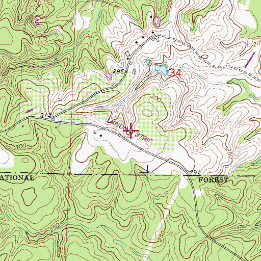 Topographic Map of Circle One Airstrip (historical), MS