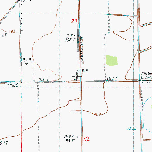 Topographic Map of Nick's Flying Service Inc, MS