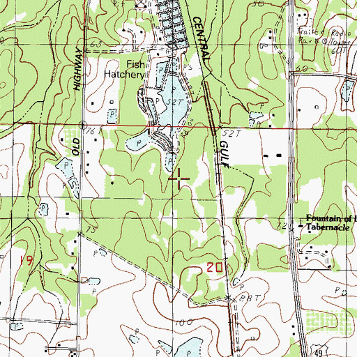Topographic Map of Mississippi No Name 75 Dam, MS