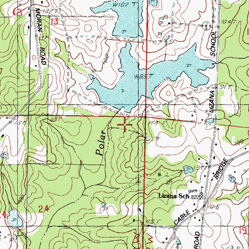 Topographic Map of Windy Hill Lake Dam, MS
