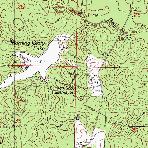 Topographic Map of Salem Scout Lake Dam, MS