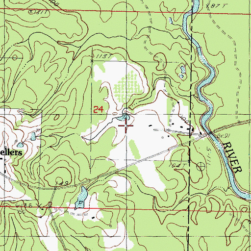Topographic Map of Mississippi No Name 43 Dam, MS