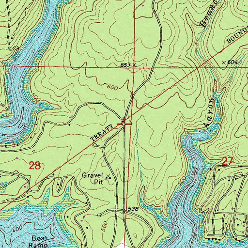Topographic Map of Tannenbaum, AR