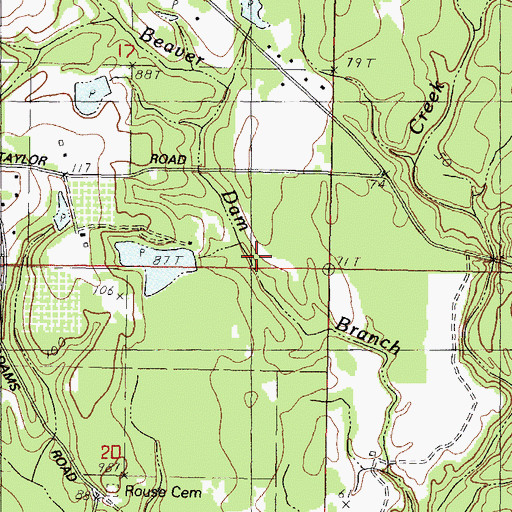 Topographic Map of Fairley Lake Dam, MS