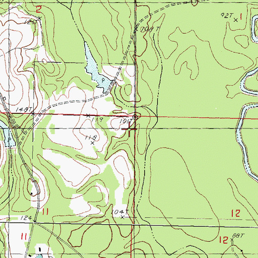 Topographic Map of Rufus Shaw Lake Dam, MS