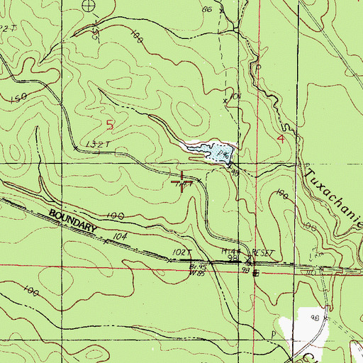 Topographic Map of Broadus Lake Dam, MS