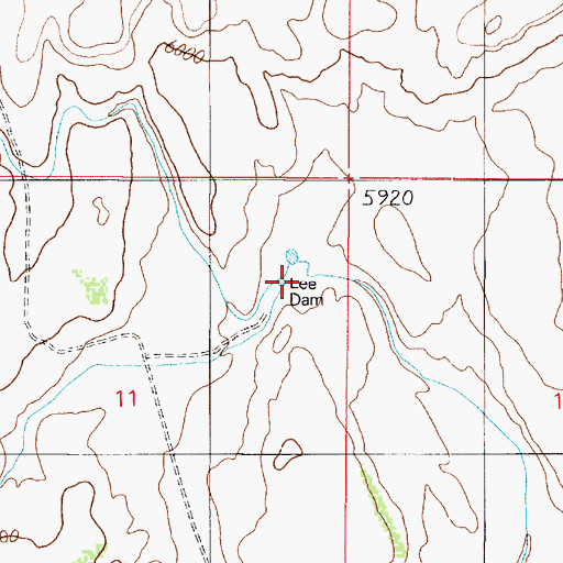 Topographic Map of Lee Dam, AZ