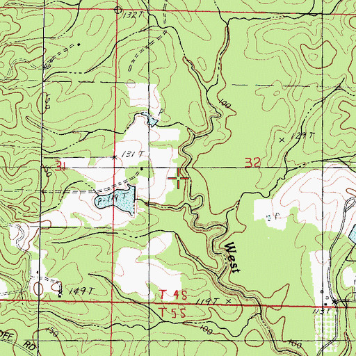 Topographic Map of Edwards Lake Dam, MS