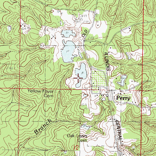 Topographic Map of Parker Lake Dam, MS