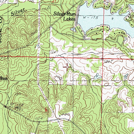 Topographic Map of Rogers Lake Dam, MS