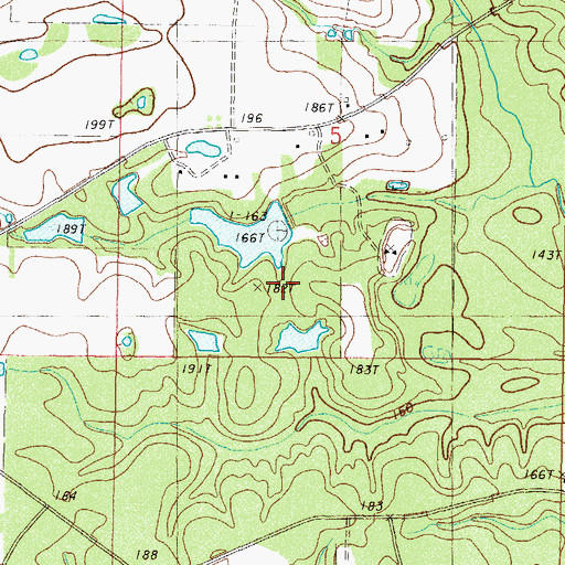Topographic Map of Fairley Lake Dam, MS
