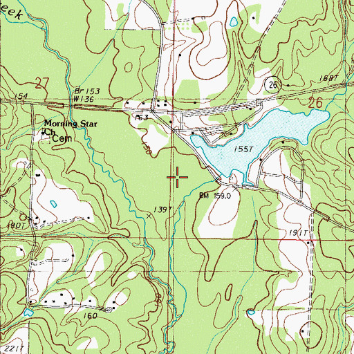 Topographic Map of Hall Lake Dam, MS