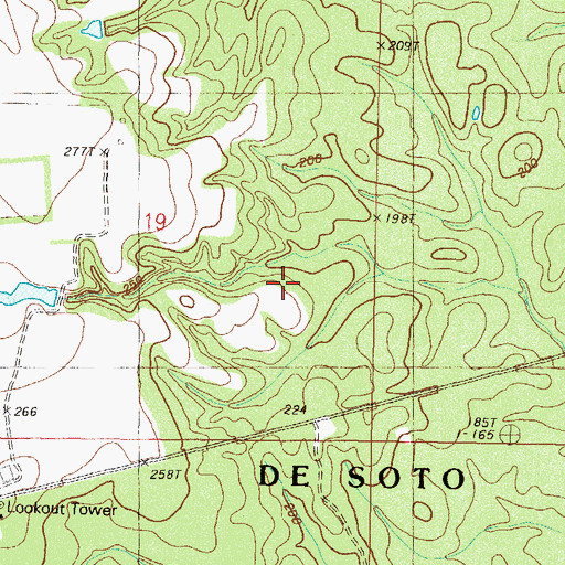 Topographic Map of A and V Lake Dam, MS