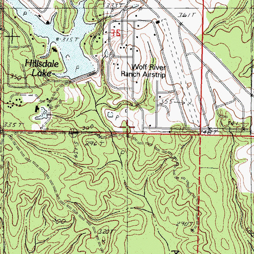 Topographic Map of J M Rault Lake Dam, MS