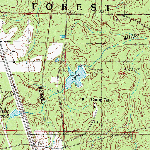 Topographic Map of Tiak Lake, MS