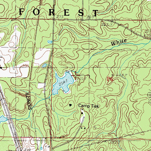 Topographic Map of Tiak Dam, MS
