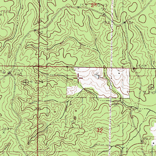 Topographic Map of Harvison Lake Dam, MS