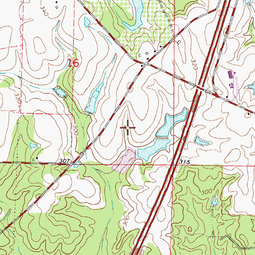 Topographic Map of Bass Pecan Plant Pond Dam, MS