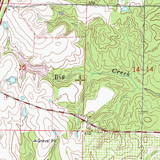 Topographic Map of Bass Pecan Plant Pond Dam, MS