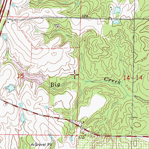 Topographic Map of Bass Pecan Plant Pond Dam, MS