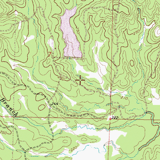 Topographic Map of Truman Roberts Lake Dam, MS