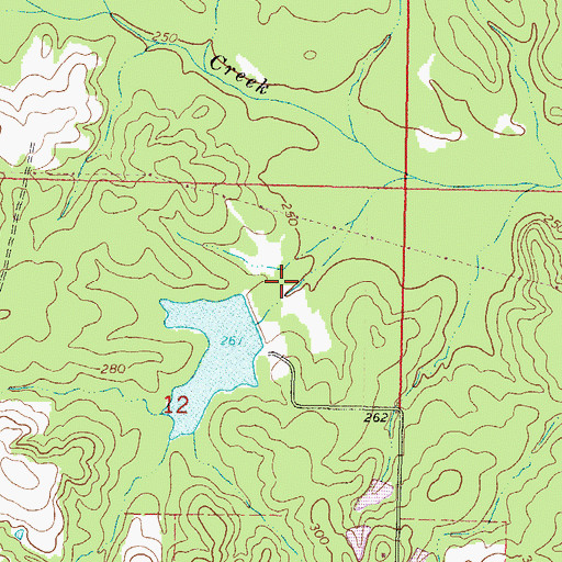 Topographic Map of Buster Crider Pond Dam, MS