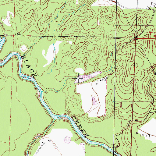 Topographic Map of Attix Lake Dam, MS