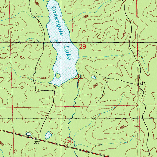 Topographic Map of Sansing Lake Dam, MS