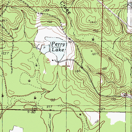 Topographic Map of Perry Lake Dam, MS