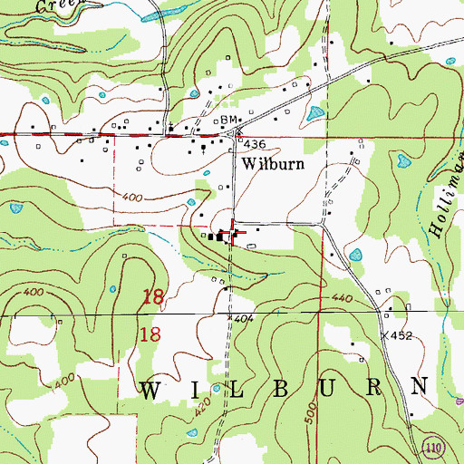 Topographic Map of Wilburn Elementary School, AR