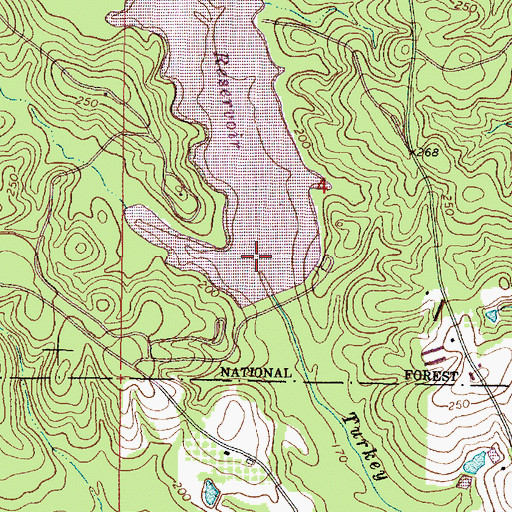 Topographic Map of Kitrell Creek Reservoir Dam, MS